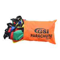 Paracaídas volador para niños al aire libre, 30 pies, paracaídas arcoíris con 8 asas para juego de Actividades de Construcción de equipos