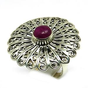 Rojo delicado Anillo de Plata de Ley 925 con filigrana de Rubí, pendientes de Gema Natural, proveedor de joyería - Product Image 5