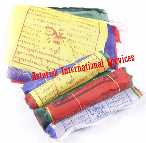 Cờ Cầu Nguyện Phật Giáo/Kinh Lungta - Handmade Ở <span class=keywords><strong>Nepal</strong></span>-Cờ Phật Giáo-Màu Sắc 5 Yếu Tố Truyền Thống - Product Image 3