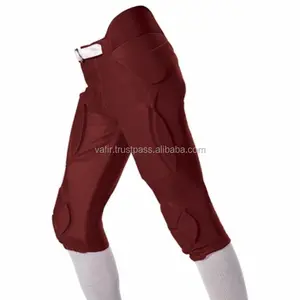 Pantalon d'entraînement de football à compression 7 coussinets en gros pantalon de football intégré américain pour jeunes hommes noirs blancs personnalisés avec 7 coussinets - Product Image 1