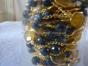 Chaînes de perles d'onyx noir à facettes de haute qualité bobines prix de gros chaîne en vrac perles de pierre de qualité supérieure - Product Image 5