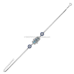 Couleur or blanc, P. Bracelet main de fatma, bijou mauvais œil, en argent Sterling 925K, BSBL086, offre spéciale - Product Image 1