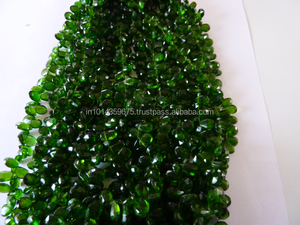 ลูกปัดพลอยพลอยสีเขียวแบบไดออปไซด์กลมแบบเรียบหลวมสีธรรมชาติสำหรับทำเครื่องประดับ - Product Image 2