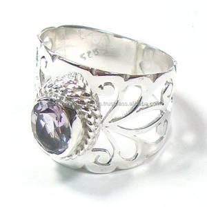Wholesale Silver Jewelry Natural Purple Amethyst Stone <b>Rings</b> Sterling Silver <b>Rings</b> - Product Image 1