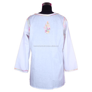Chikan Kurti vente en gros DR157 vente en gros Lucknowi coton Chikan Kurtis concepteur indien coton poulet brodé à la main concepteur - Product Image 2