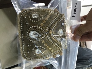 H4010 High Quality Ladies Evening Party <b>Handbag</b> Handmade <b>Gold</b> Silver Metal Clutch with Beaded Stone Work Bridal <b>Wedding</b> Purse - Product Image 5
