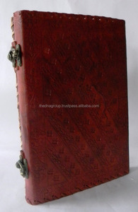 Diario de cuero elegante vintage hecho a mano para negocios puntada lateral en relieve genuino con 2 cerraduras diario, escritura, Organizador - Product Image 4