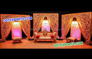 Jhrokhaเวทีแต่งงานอินเดียเวทีแต่งงานฉากหลังแผงงานแต่งงานหลังเวทีเฟรม - Product Image 6