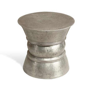 Taburete de acento de Metal martillado de aluminio - Product Image 1