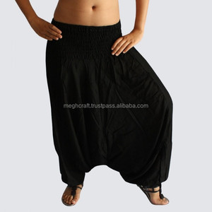 Commercio all'ingrosso Nero Aladin harem pants-Rayon Vetement sarouel Pantaloni di Cotone Harem Pant-Commercio All'ingrosso-India Pantalon Baggy