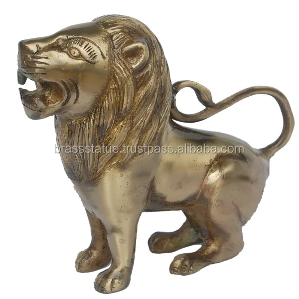 Aakrati Brassware Lion Statue Unique For Gifting and table decor
