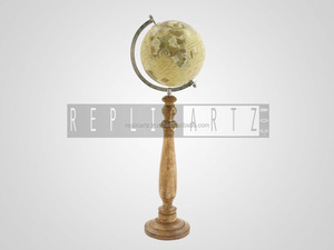 Centro de mesa Base de madera Globo de mundo decorativo Globo interactivo educativo para decoración del hogar Escritorio de oficina - Product Image 3