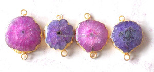 Quartz solaire plaqué or connecteur Boho fait main bijoux pierre de naissance lunette en agate solaire en forme de boule de pierres précieuses multiples naturelles - Product Image 4