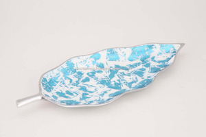 Plateau de fruits en aluminium de conception vintage luxueuse et assiette de feuille de plat de casse-croûte pour le mariage d'hôtel à la maison pour Noël - Product Image 2