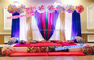 ธีมราชสถานแต่งงาน Mehandi เวทีราชสถานร่ม Mahiyan ตกแต่งเวทีแต่งงานแบบดั้งเดิม - Product Image 6