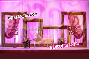 Latest Wedding Carved <b>Backdrop</b> Stage Wedding <b>Backdrop</b> <b>Frame</b> Stage Wedding Golden <b>Backdrop</b> <b>Frames</b> - Product Image 4
