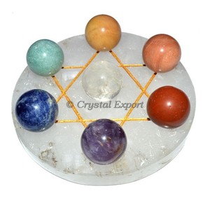 ลูกบอลเจ็ดจักระพร้อมฐานคริสตัลควอตซ์ - Product Image 1