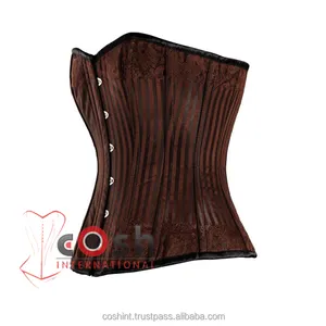 Cosh Corset Steampunk Korsetten Bruine En Zwarte Burleske Strip Brokaat Korset Zware Nieuwe Aankomst Trending Brokaat Verkopers