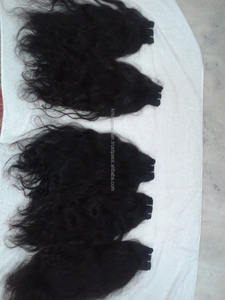 Shedding-Free Natural Wavy Virgin Human Hair Extensions Unprocessed Cuticle Aligned Hair From India Hand Feeling Soft - Product Image 2