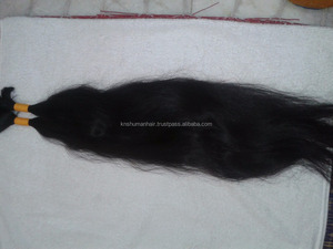 Virgin Kinky Straight Bulk Hair 100% Cabello humano original de la India Sensación de mano suave Distribuidores de cabello Virgen sin procesar - Product Image 2