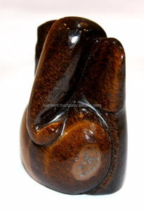 Estatua de Ganesha hecha a mano, figura de ojo de Tigre, piedra preciosa tallada, grabado religioso hecho en La India para decoración de Navidad - Product Image 6