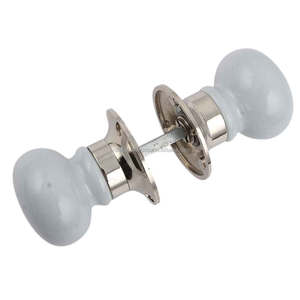 Handmade Bulk Modern Grey Ceramic Pack of 2 Mortice Round Door Handles Home Decor Cabinet Pulls for Kitchen Bedroom MDH-29 - Product Image 2