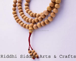 Authentic Riddhi Siddhi Eco-Friendly Indian Spiritual Sandalwood Wood <b>Beads</b> Mala Necklace Sweet Woody Fragrance 50+ Years Old - Product Image 2
