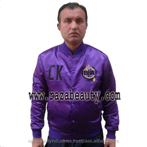 Chaquetas de bombardero de béisbol Varsity de satén de poliéster de talla grande Colección de chaquetas transpirables y lavadas de temporada de invierno - Product Image 4
