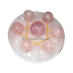 Bola de Cuarzo Rosa con Base de Cuarzo Rosa para Sanación - Product Image 1