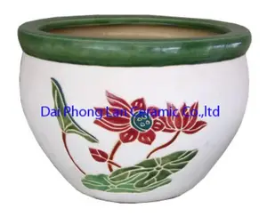 蓮の花と葉の土鍋、プランター陶器をデザインしたサイゴン鍋