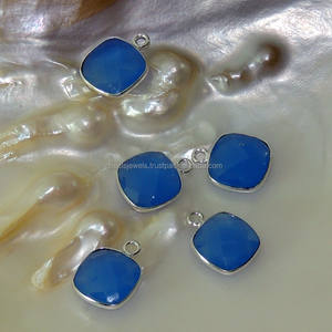 Abalorios de zafiro azul ovalado en plata 925 y forma personalizada chapada en oro, fabricación de joyas hechas a mano, abalorios de piedras preciosas de zafiro azul - Product Image 4