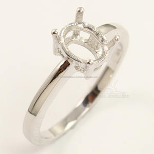 10x12mm Oval 925 Sterling Silver Gemstone Designer <b>Indian</b> Wedding & Party Unisex Jewelry <b>Ring</b> Semi Mount Setting - Product Image 6