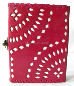 Fait à la main fantaisie Cutwork B5 taille cuir Journal vert pierre gaufrage reliure thermique couverture rigide pour une utilisation de bureau d'affaires pour les cadeaux - Product Image 4