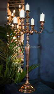Candelabros de Metal/cristal de oro rosa, cinco brazos para el hogar, boda, fiesta, Decoración de mesa, centro de mesa, candelabro de suelo - Product Image 6