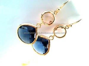 925 Sterling Silver Classic <b>Drop</b> <b>Earrings</b> with Pink Quartz Gemstone <b>Sapphire</b> Gold Vermeil Plating for Wedding Party or Gift - Product Image 2