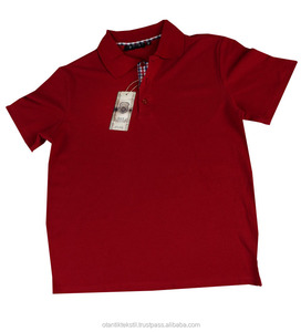 Polo rojo oscuro Claret Camisa roja 100% algodón de alta calidad Camiseta de moda Manga Polo ágil cadenas de suministro - Product Image 1