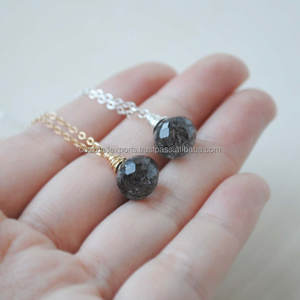 จี้เงินสเตอร์ลิงรูป925ประดับควอตซ์โรเดียมชุบทองสีดำประดับด้วยลวดพันสำหรับงานปาร์ตี้ - Product Image 4