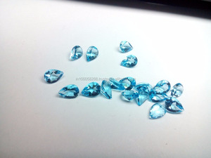 Pierre en verre synthétique traitée thermiquement, taille marquise, imitation topaze bleue, 5x7mm, 0,60 carat, certifiée AIGS, pour la fabrication de bijoux - Product Image 2