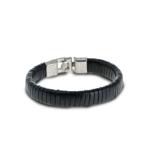 Pulsera de cadena estilo Punk Vintage hecha a mano, brazalete trenzado de cuero genuino, logotipo personalizado, regalo OEM de moda, Bouletta BAB54 para - Product Image 1