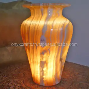 Vazo şekilli oniks taş lambaları ev dekor için