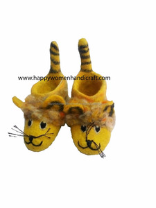 Handmade Girls' Winter Indoor <b>Slippers</b> with New Lion Design Felted <b>Slipper</b> Collection - Product Image 1