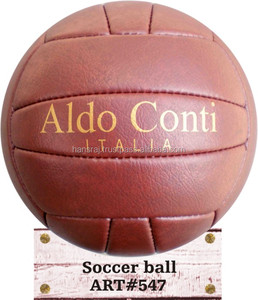 Ballon de football Vintage en cuir véritable, meuleuse d'angle - Product Image 5