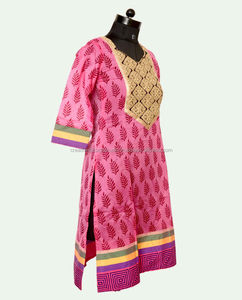 Chandheri mujer algodón Kurtis corto hasta la rodilla bordado estilo tradicional indio ropa Formal e informal para bodas fiestas - Product Image 3