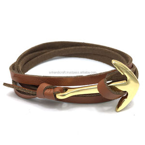 <b>LEATHER</b> ANCHOR <b>BRACELET</b> FASHION ANCHOR <b>BRACELET</b> - Product Image 1