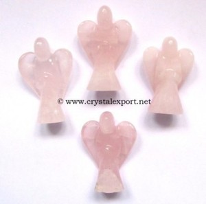 Ángel de cuarzo rosa de 2 pulgadas | Proveedor de Ángel de ágata - Product Image 1