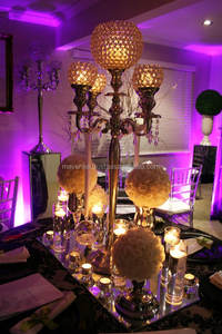 Classic Design Metal Crystal Tall 5 Arms Silver Candelabra Home and <b>Wedding</b> Decorative <b>Centerpiece</b> Floor Candelabra - Product Image 4