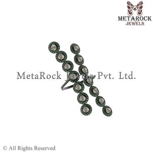 Chrome Diopside พลอยปู925เงินสเตอร์ลิงโรสตัดแหวนเพชร - Product Image 2