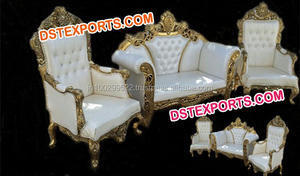 Muebles de escenario de boda paquistaní, conjunto de sofá de madera tallado, mobiliario indio para boda paquistaní - Product Image 3