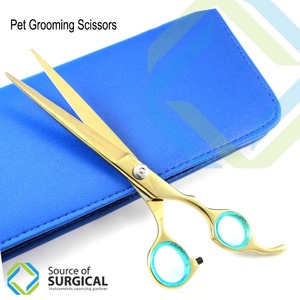 Ensemble de ciseaux de toilettage réglables pour animaux de compagnie en acier inoxydable avec lame droite à pointe pointue et poignée en acier - Product Image 2