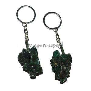 Porte-clés vintage en jade vert émeraude, ancien créateur de pierres précieuses - Product Image 1